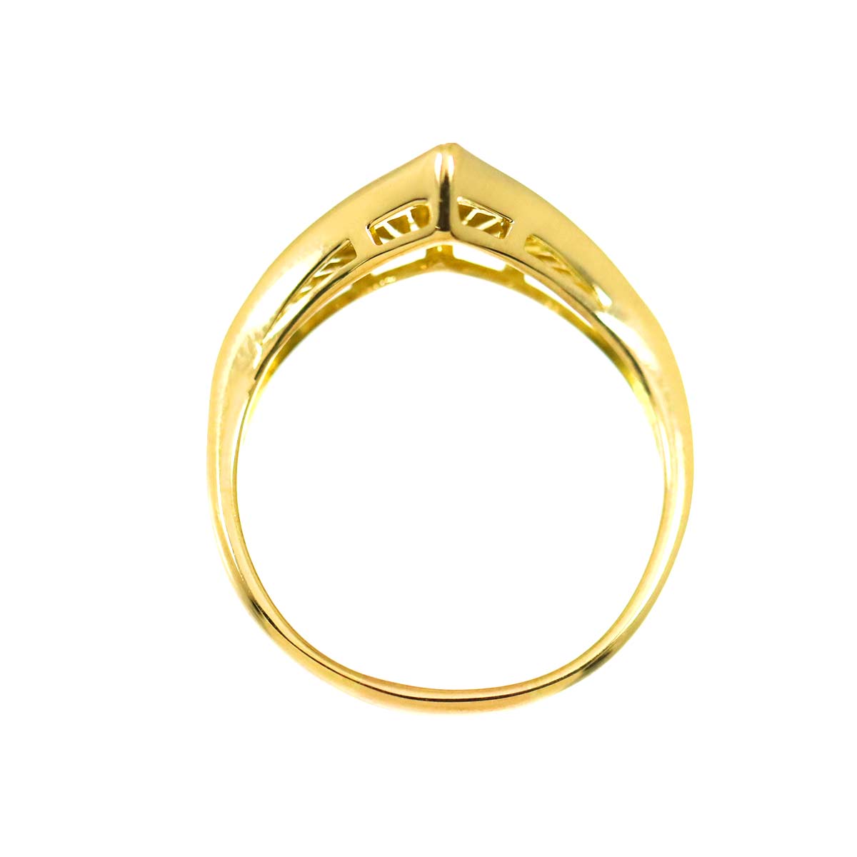 Diamond 0.51ct Ring 18K YG Yellow Gold 750 Size7.5(US)