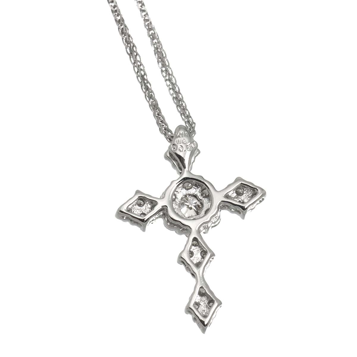 Diamond 0.50ct Necklace 18K WG White Gold 750