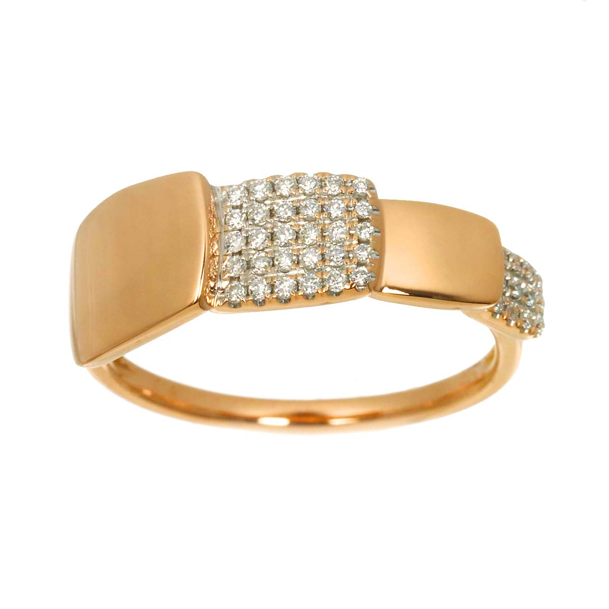 Diamond 0.14ct Ring 18K PG Pink Gold 750 Size6.25-6.5(US)