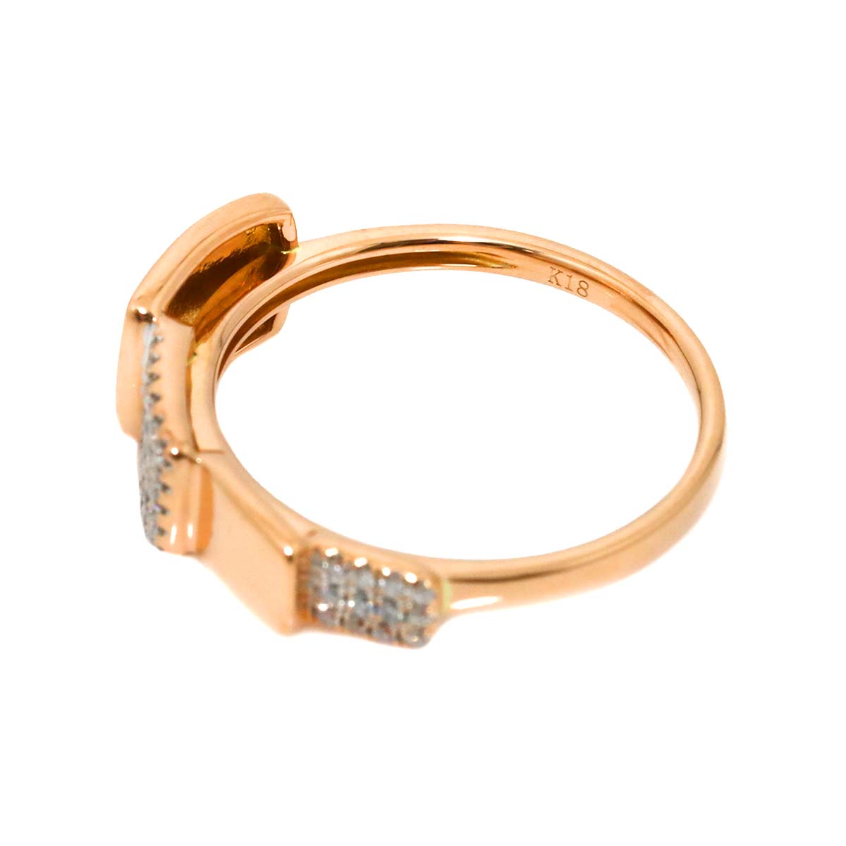 Diamond 0.14ct Ring 18K PG Pink Gold 750 Size6.25-6.5(US)