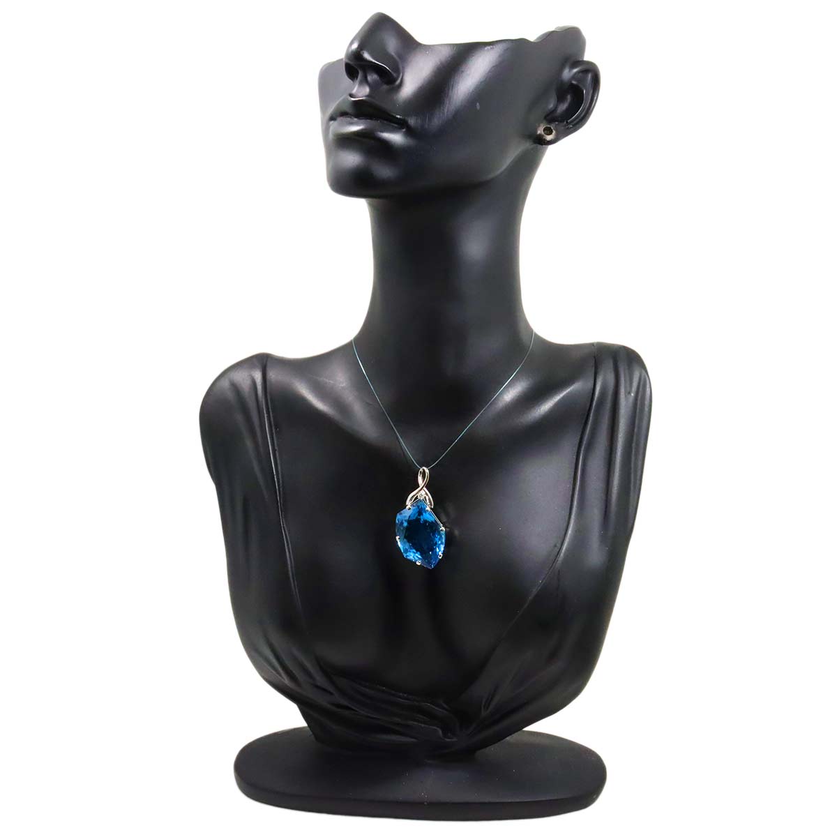 Topaz 36.37ct Diamond 0.04ct Pendant Top 18K K18 WG White Gold 750