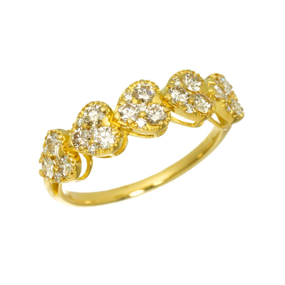 Diamond 0.70ct Ring 18K YG Yellow Gold 750 size6(US)