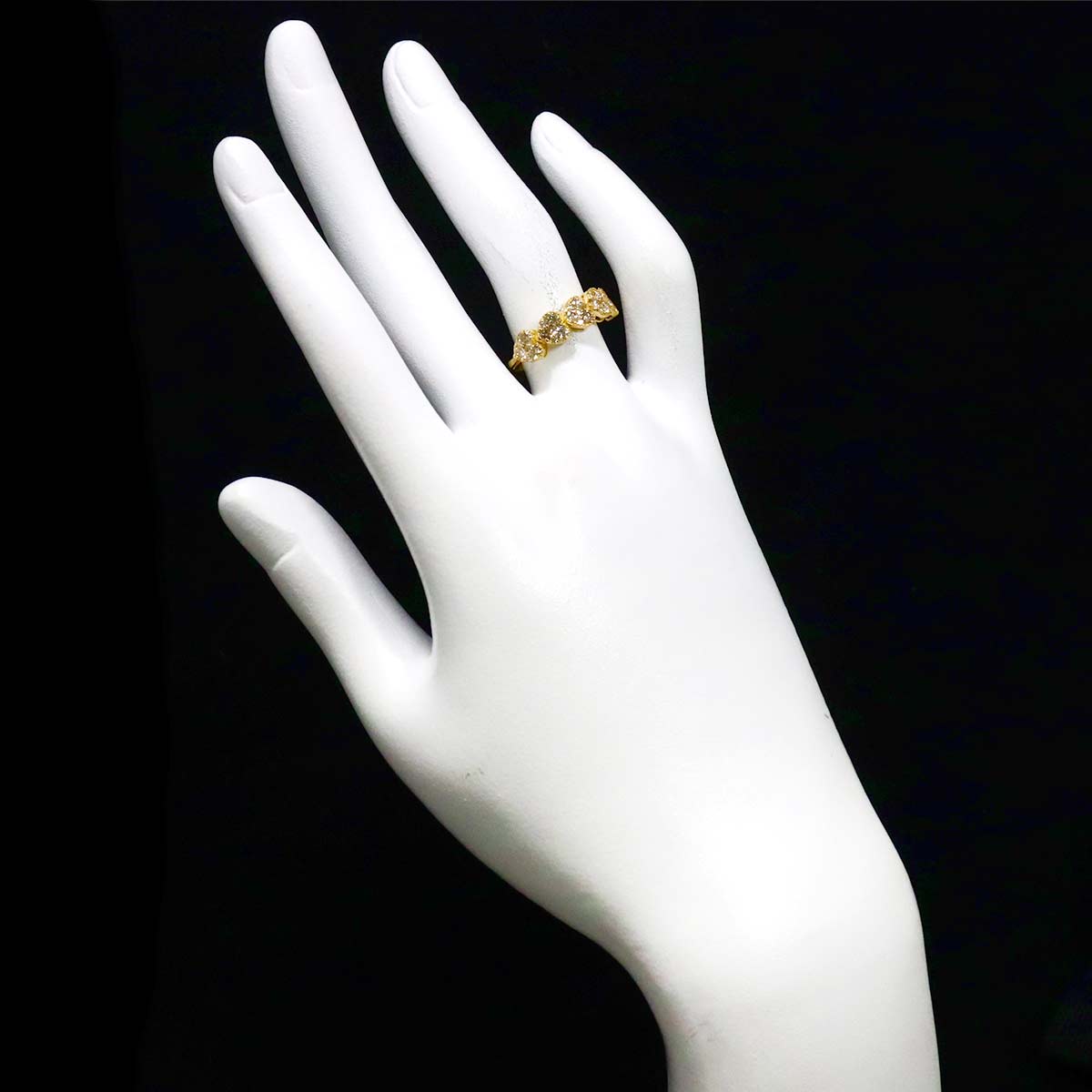 Diamond 0.70ct Ring 18K YG Yellow Gold 750 size6(US)