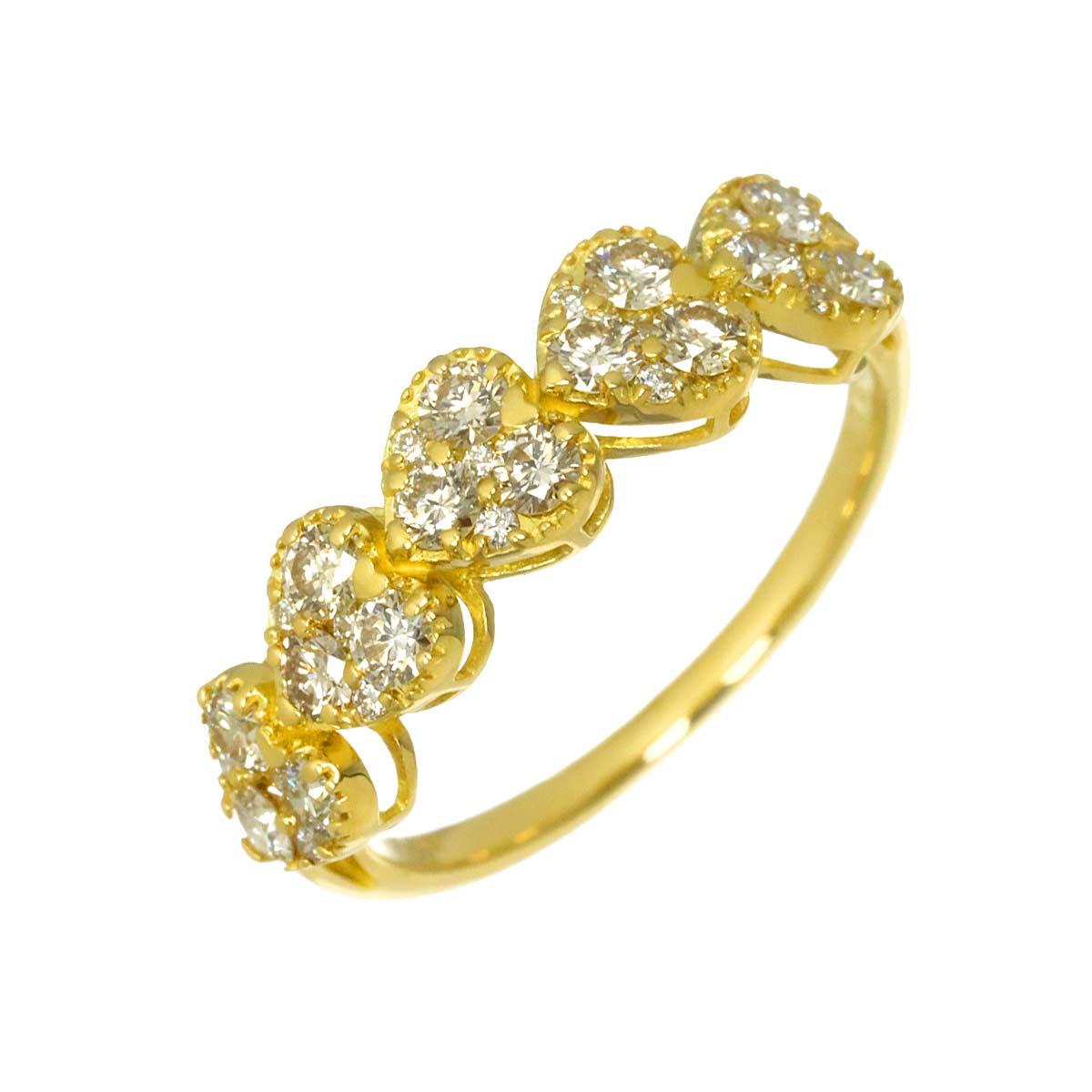 Diamond 0.70ct Ring 18K YG Yellow Gold 750 size6(US)