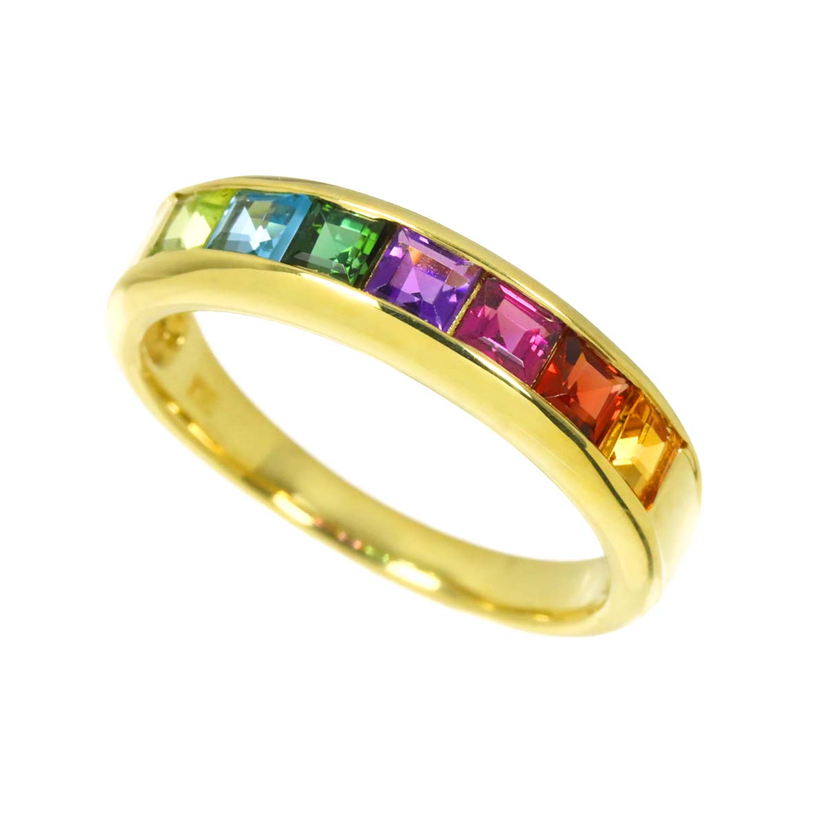 Multi Stone Ring 18K YG 750 Size7.25(US)