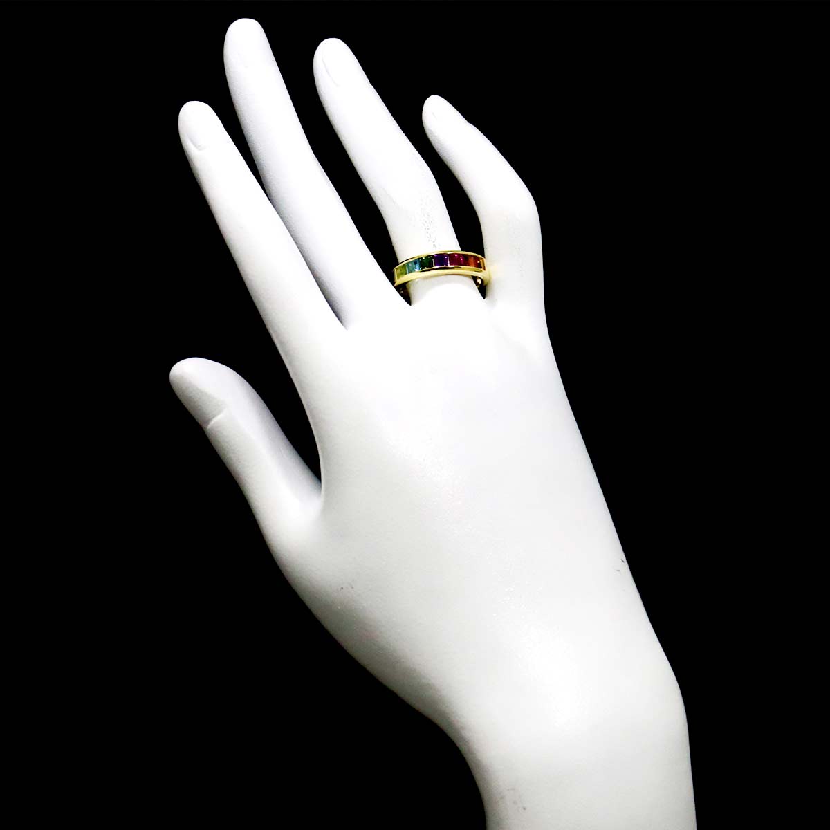 Multi Stone Ring 18K YG 750 Size7.25(US)