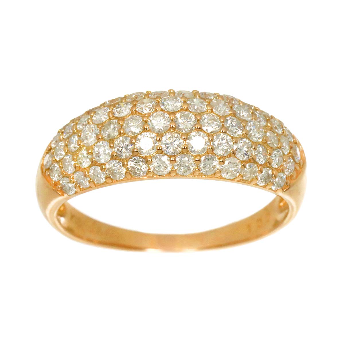 Diamond 1.00ct Ring 18K YG Yellow Gold 750 Size6.25-6.5(US)