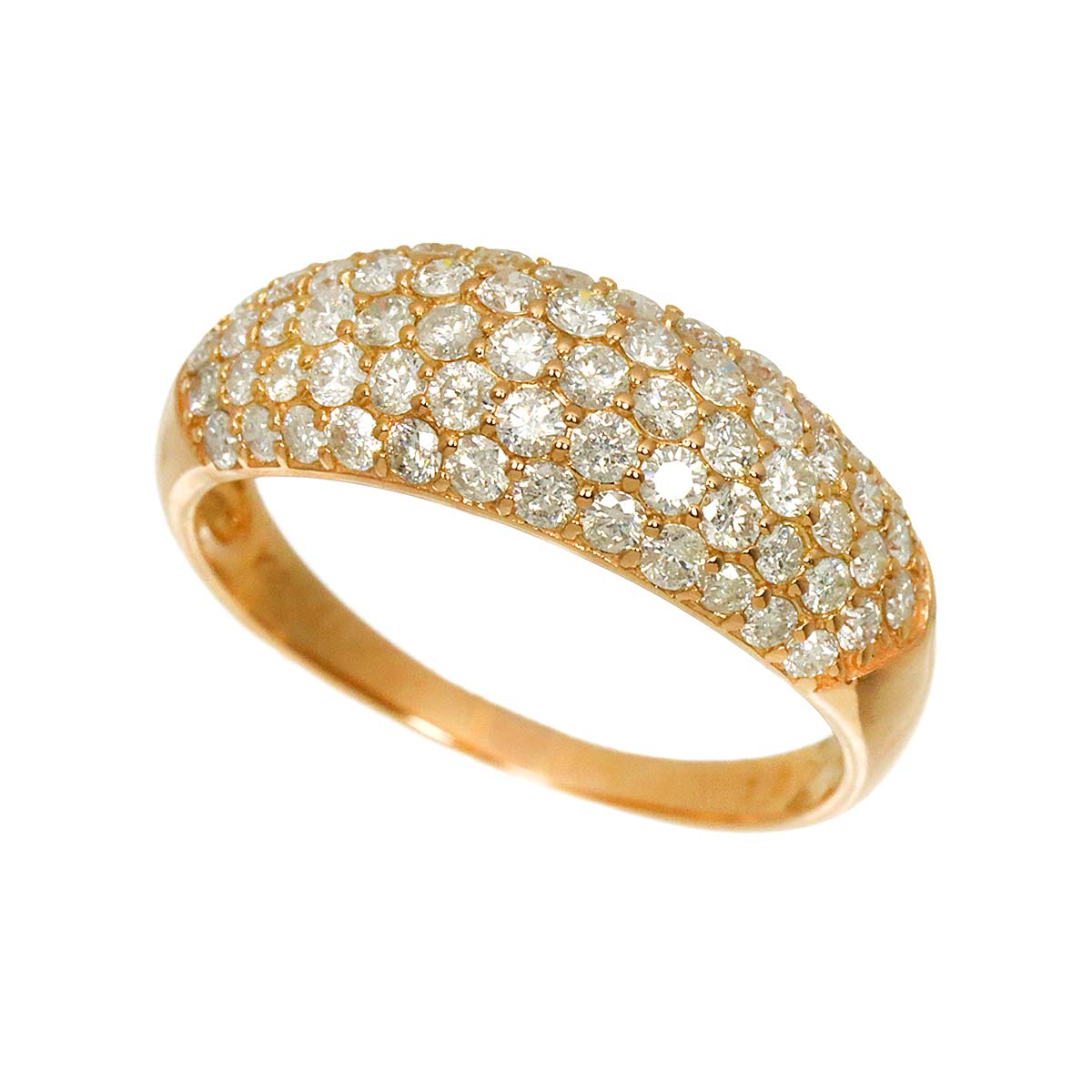 Diamond 1.00ct Ring 18K YG Yellow Gold 750 Size6.25-6.5(US)