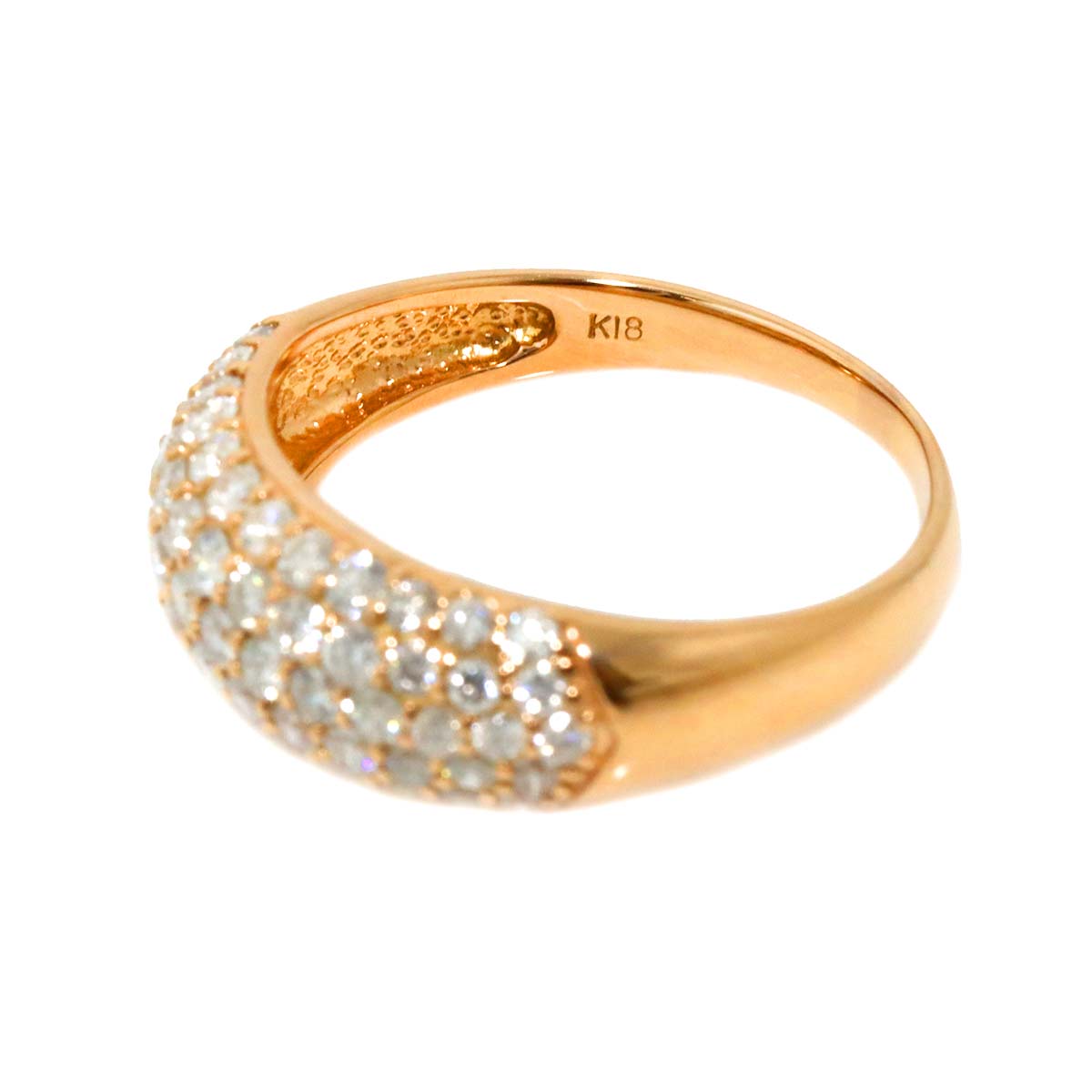 Diamond 1.00ct Ring 18K YG Yellow Gold 750 Size6.25-6.5(US)