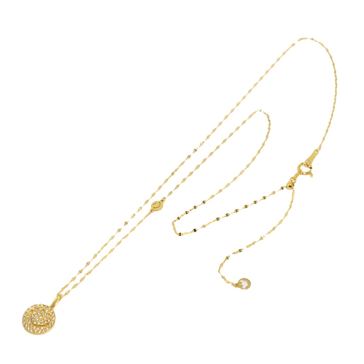 Diamond 0.20ct Necklace 18K K18 YG Yellow Gold 750