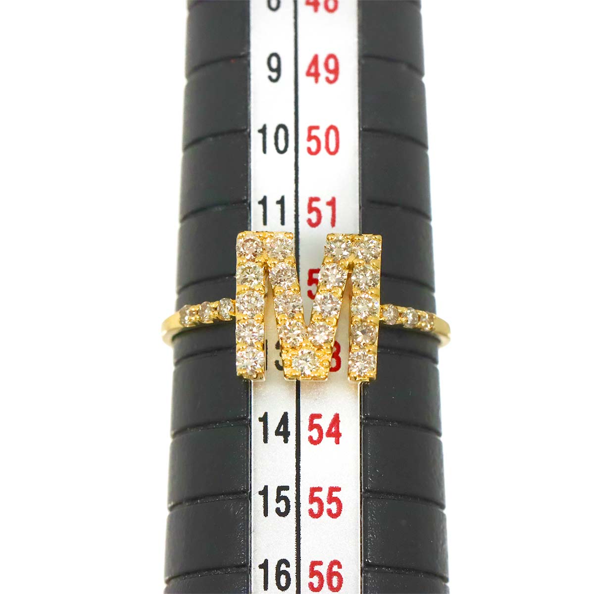 Diamond 0.45ct Ring 18K YG Yellow Gold 750 size6(US)