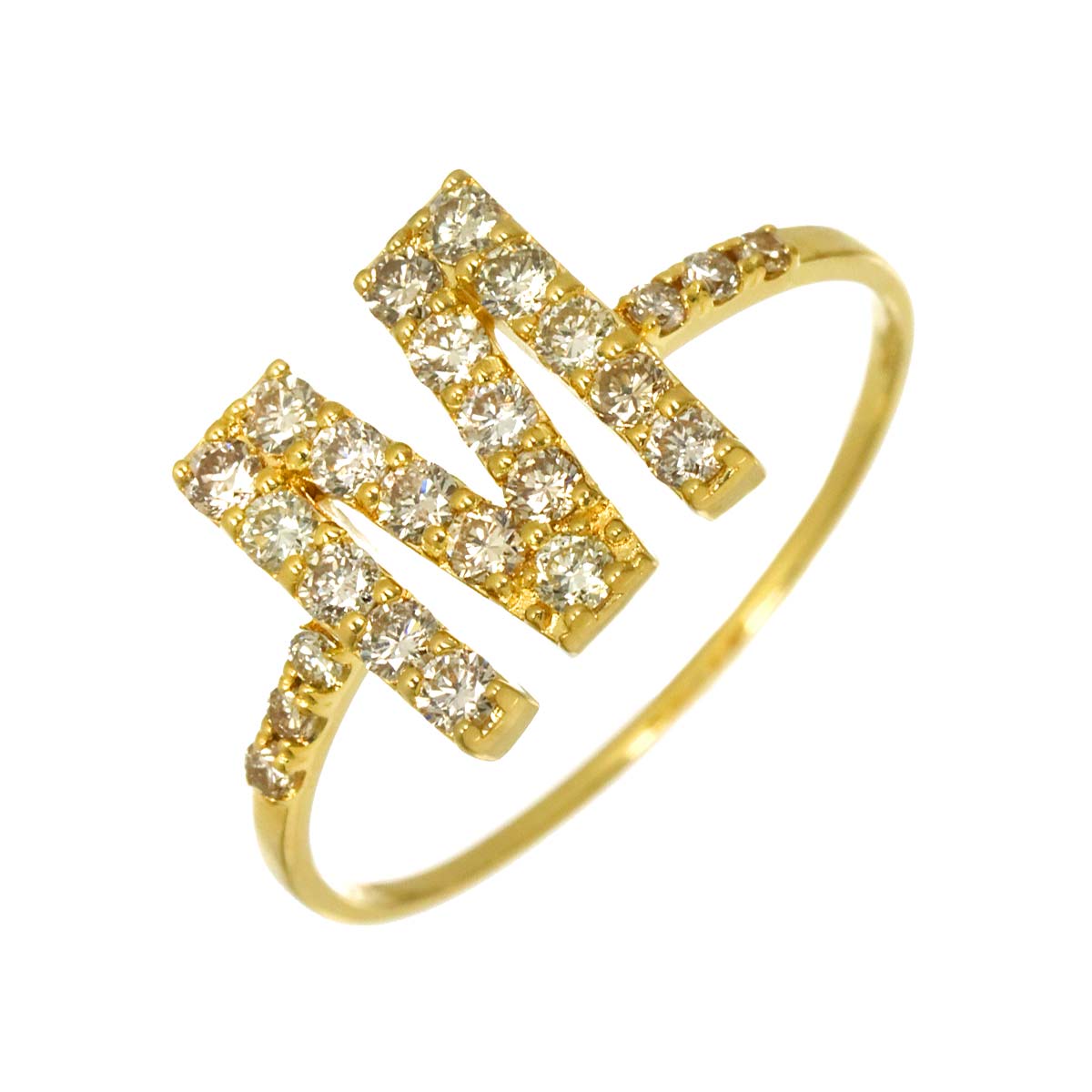 Diamond 0.45ct Ring 18K YG Yellow Gold 750 size6(US)