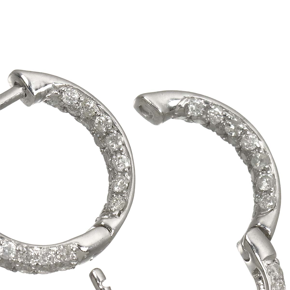 Diamond 0.50ct/0.50ct Earrings Pierced 18K WG White Gold 750