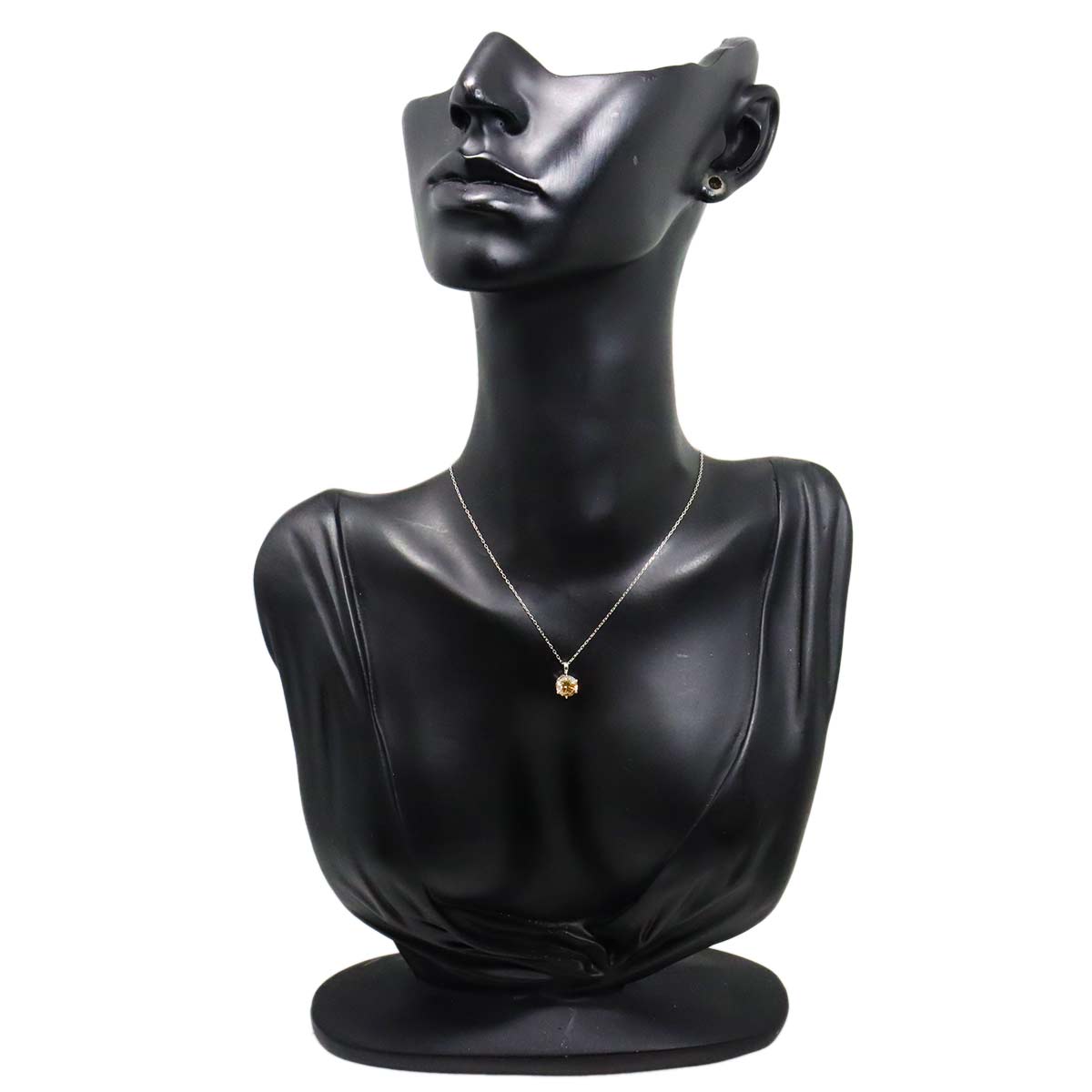Brown Diamond 1.00ct Necklace Pt Platinum K18 18K WG 750