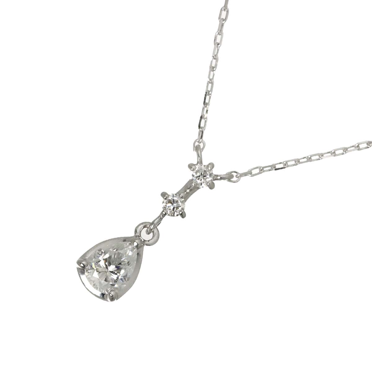 Diamond Necklace 18K White Gold 750