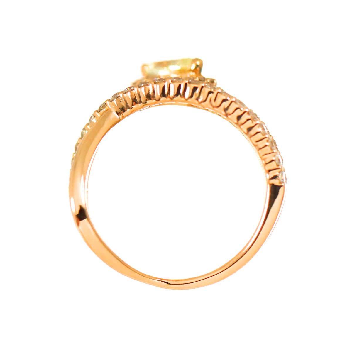 Diamond 0.64ct/0.586ct Ring 18K PG Pink Gold 750 Size5.25-5.5(US)