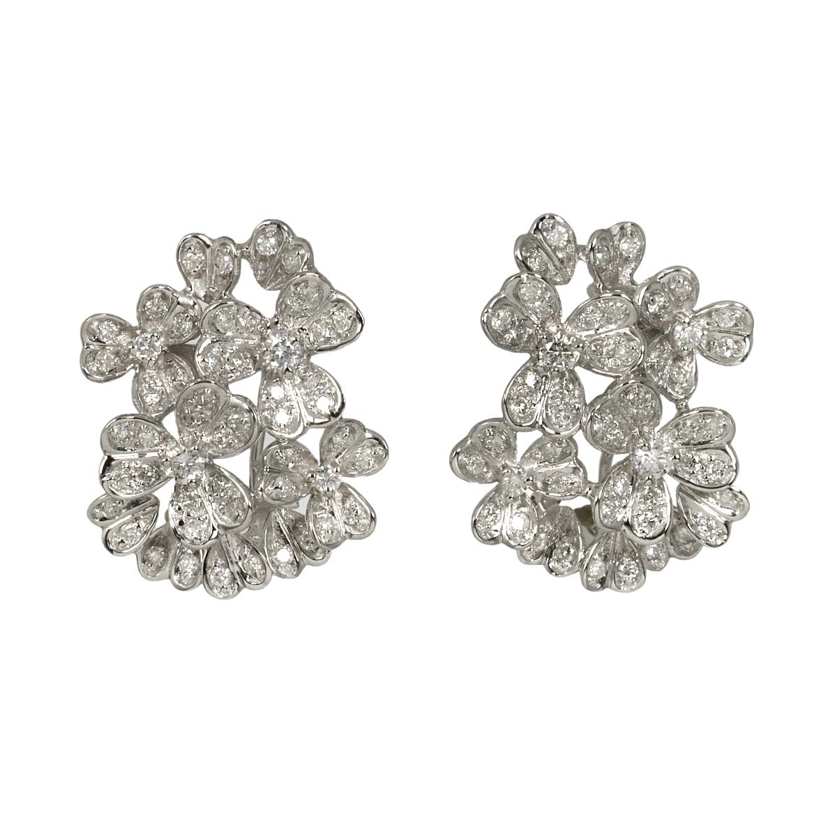 Diamond 0.87ct/0.87ct Earrings Pierced 18K K18 WG 750