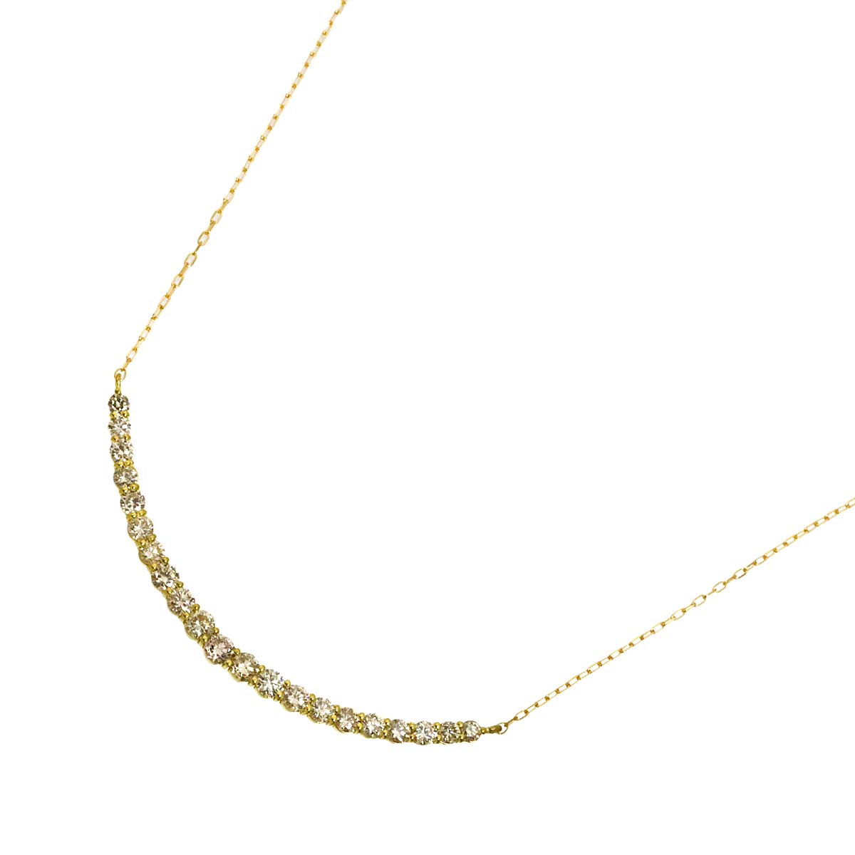 Diamond 1.03ct Necklace 18K YG Yellow Gold 750
