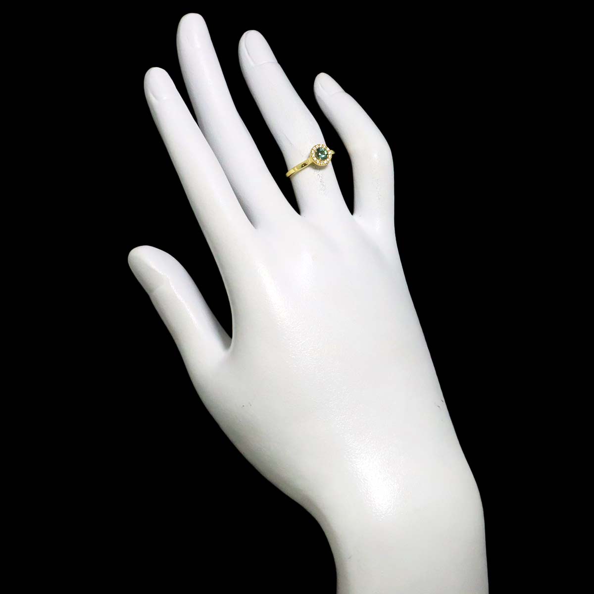 Sapphire Diamond Ring 18K YG 750 size4.5(US)