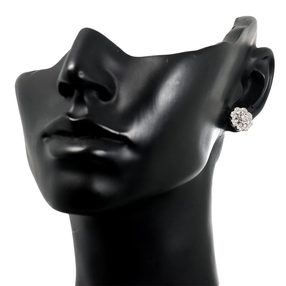 Diamond 0.50ct/0.50ct Earrings Pierced 18K WG 750