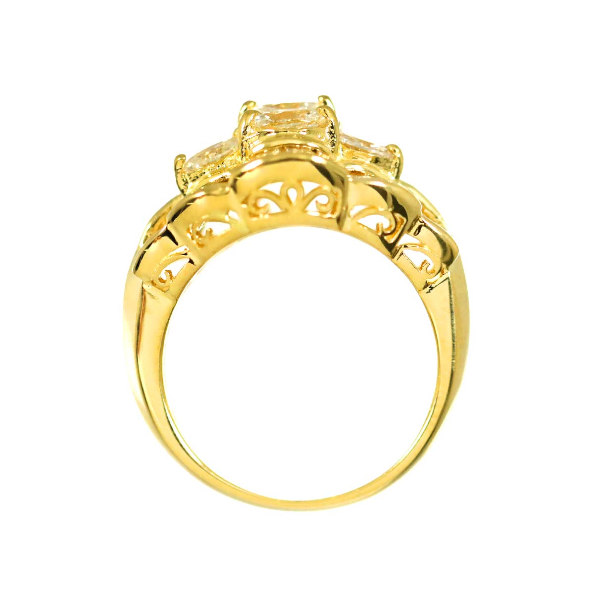 Diamond 2.30ct Ring 18K YG Yellow Gold 750 Size6-6.25(US)