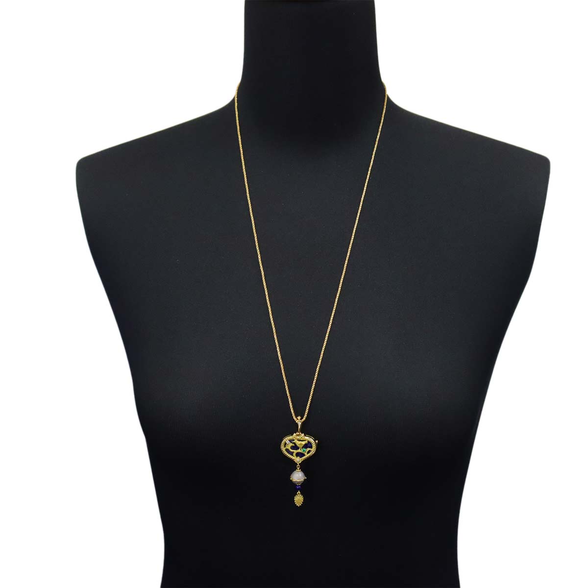 Multi Stone Necklace Pt 18K YG 750