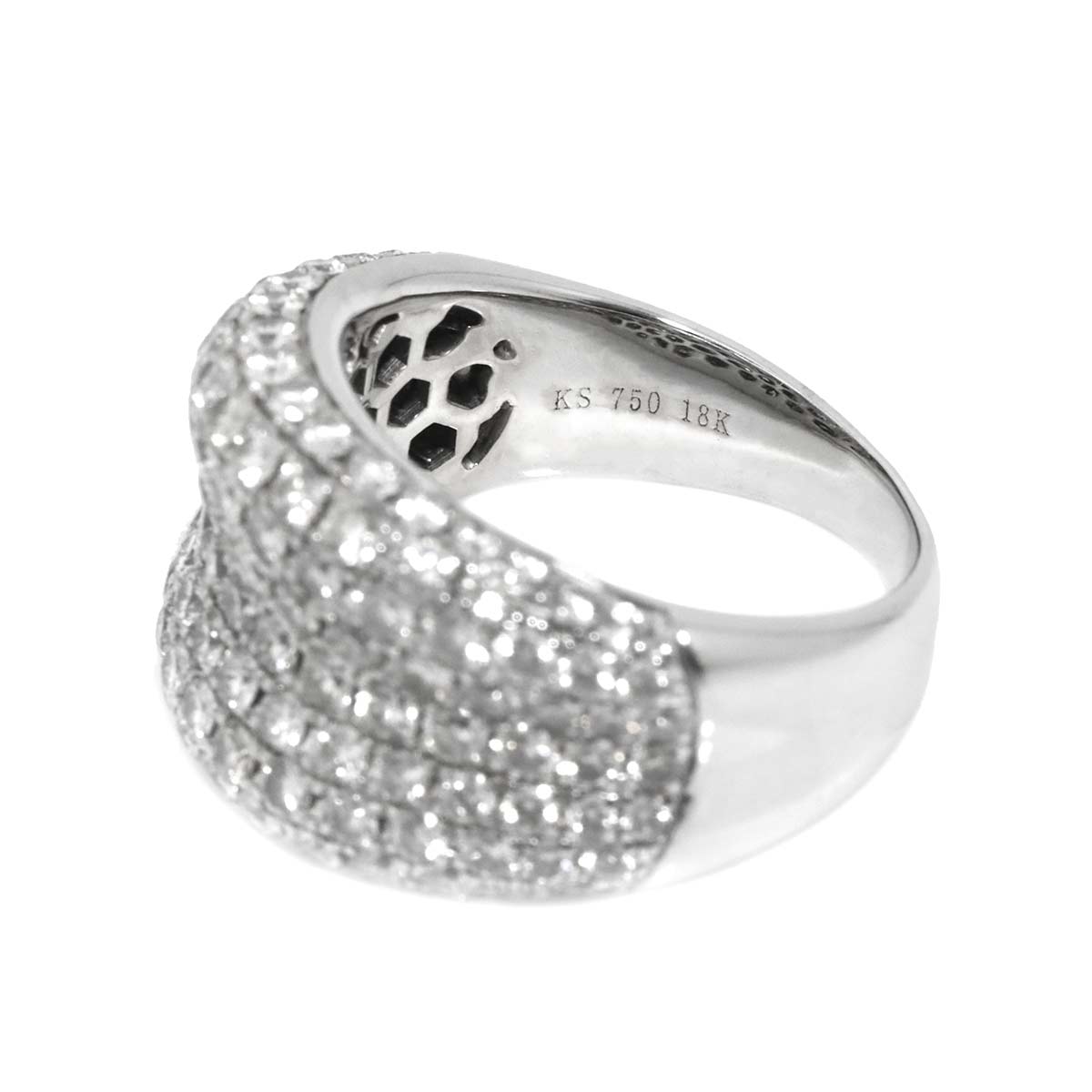 Diamond 2.69ct Ring 18K K18 WG White Gold size5.75-6(US)