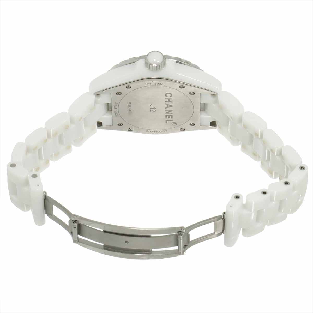 J12 H2423 8P Diamond Automatic White Shell Dial Mens Watch