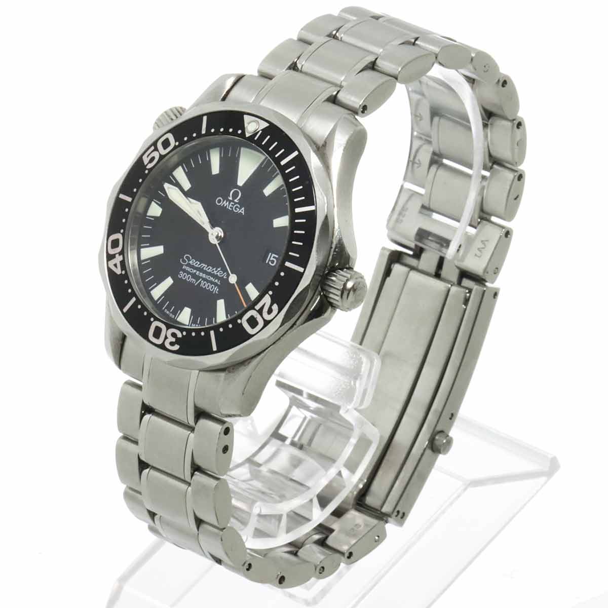 Seamaster 300 2262.50 Date Quartz Black Dial Boys Watch