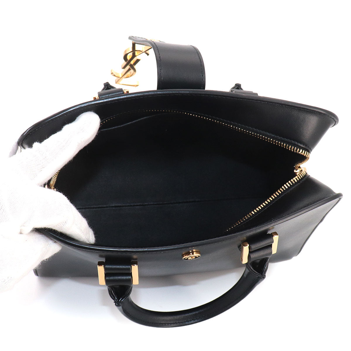 Baby Cabas Hand Shoulder Bag Leather Black 568853