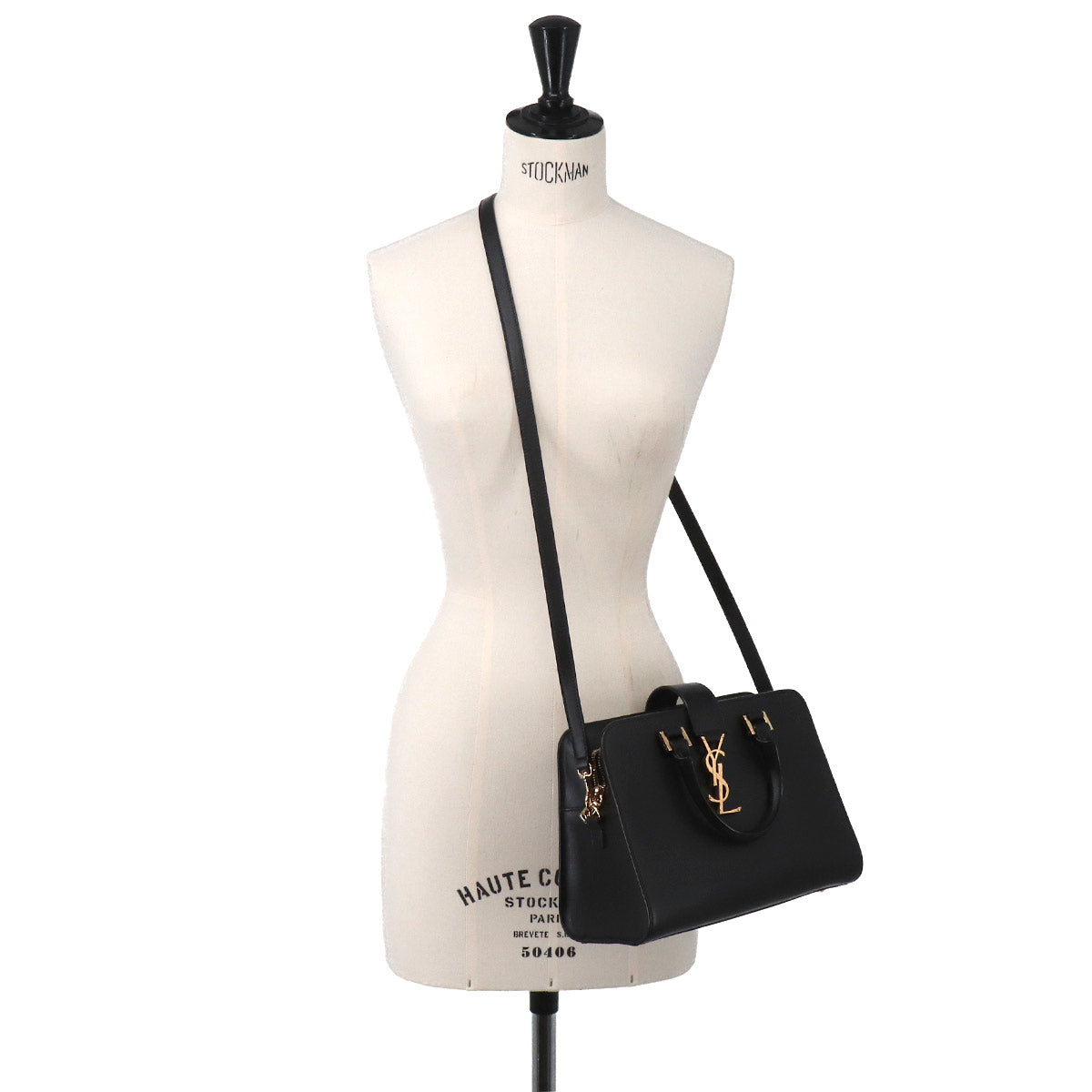 Baby Cabas Hand Shoulder Bag Leather Black 568853