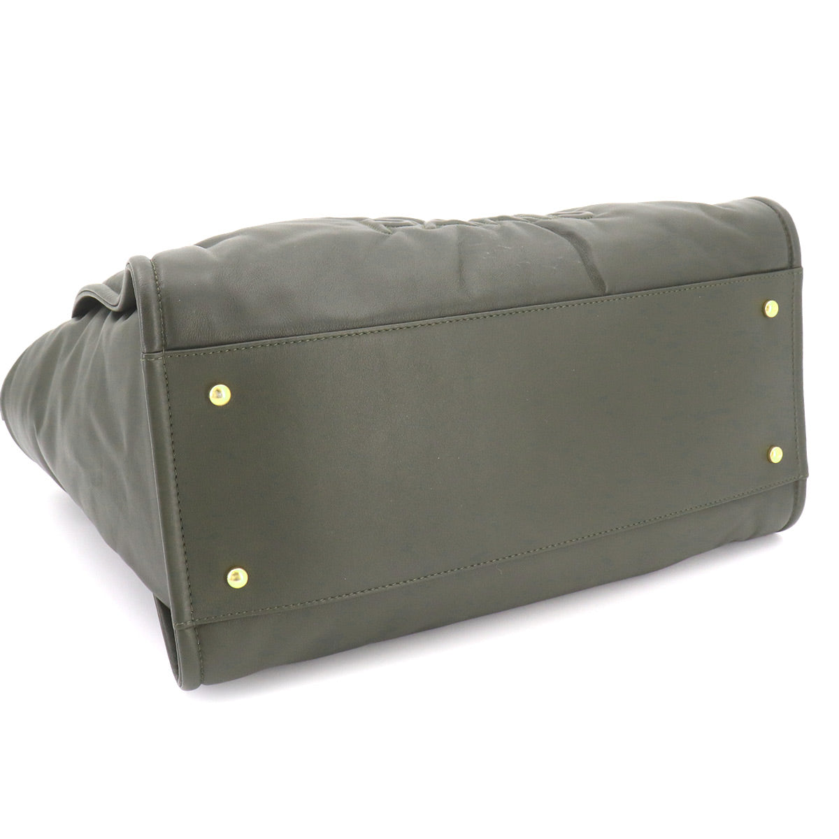 Deauville GM Tote Chain Shoulder Bag Leather khaki Purse