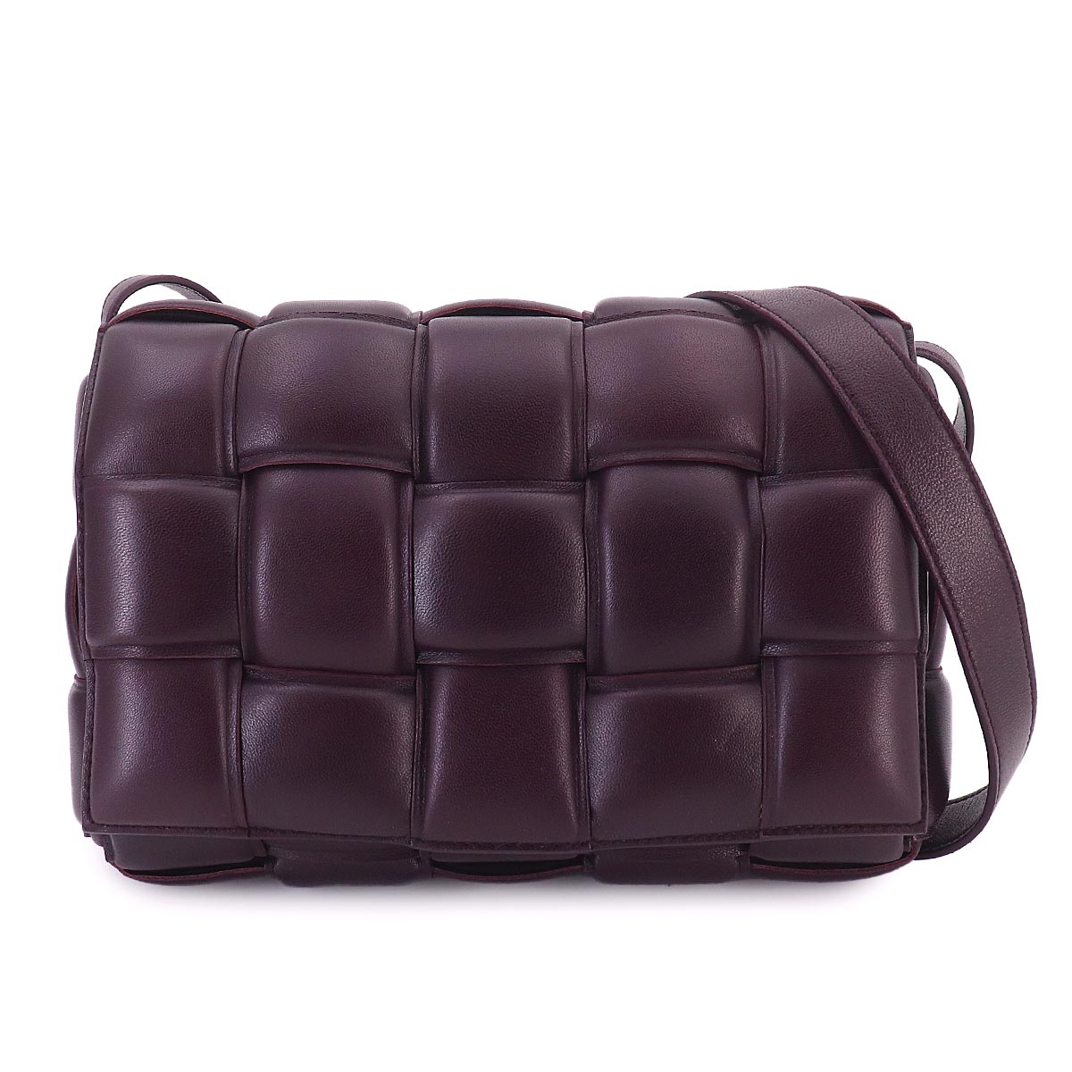 Intrecciato Padded Cassette Shoulder Bag Purple 591970