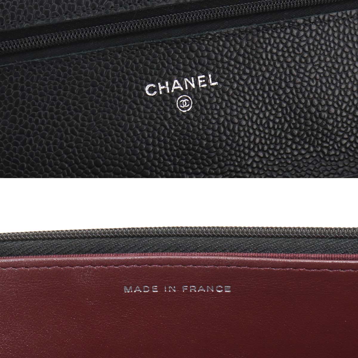 Matelasse Classic Chain Wallet Leather Black AP0250