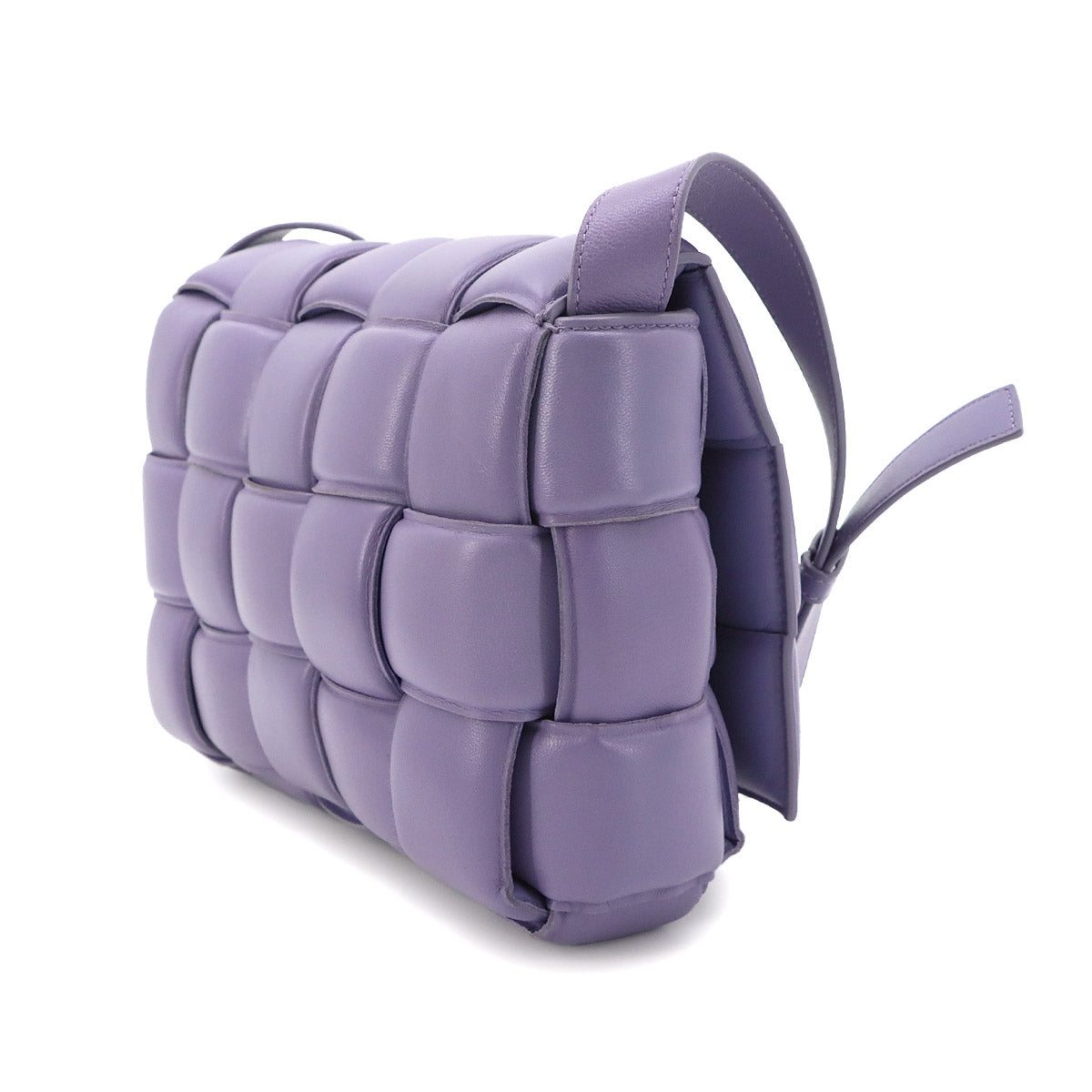 Intrecciato Padded Cassette Shoulder Bag Purple 591970