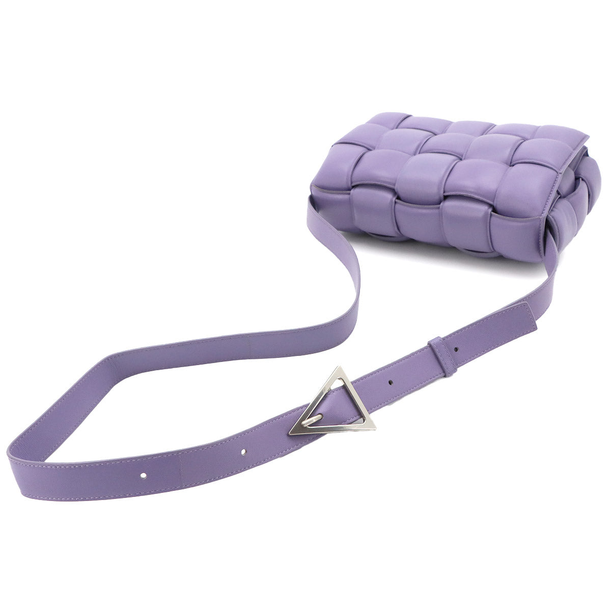 Intrecciato Padded Cassette Shoulder Bag Purple 591970
