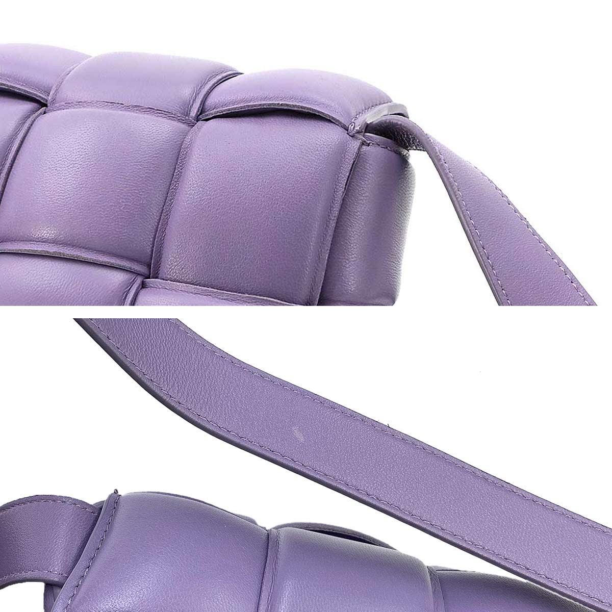 Intrecciato Padded Cassette Shoulder Bag Purple 591970