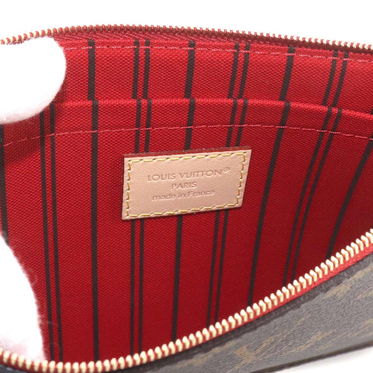 Monogram Neverfull MM Tote Bag Brown Cerise M46987