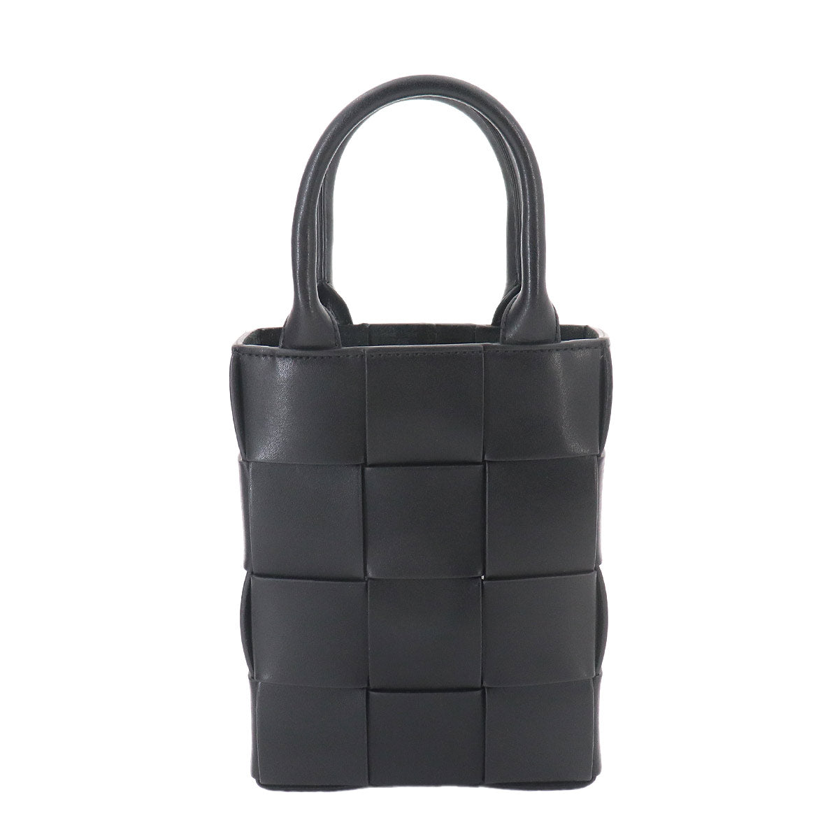 Intrecciato Cassette Hand Shoulder Bag Black