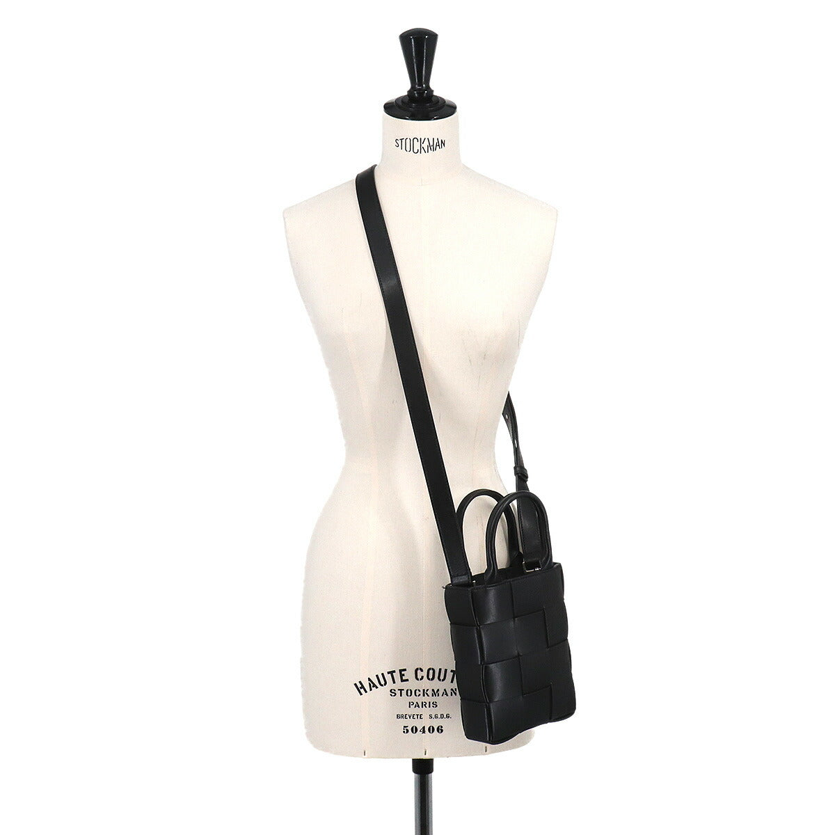 Intrecciato Cassette Hand Shoulder Bag Black