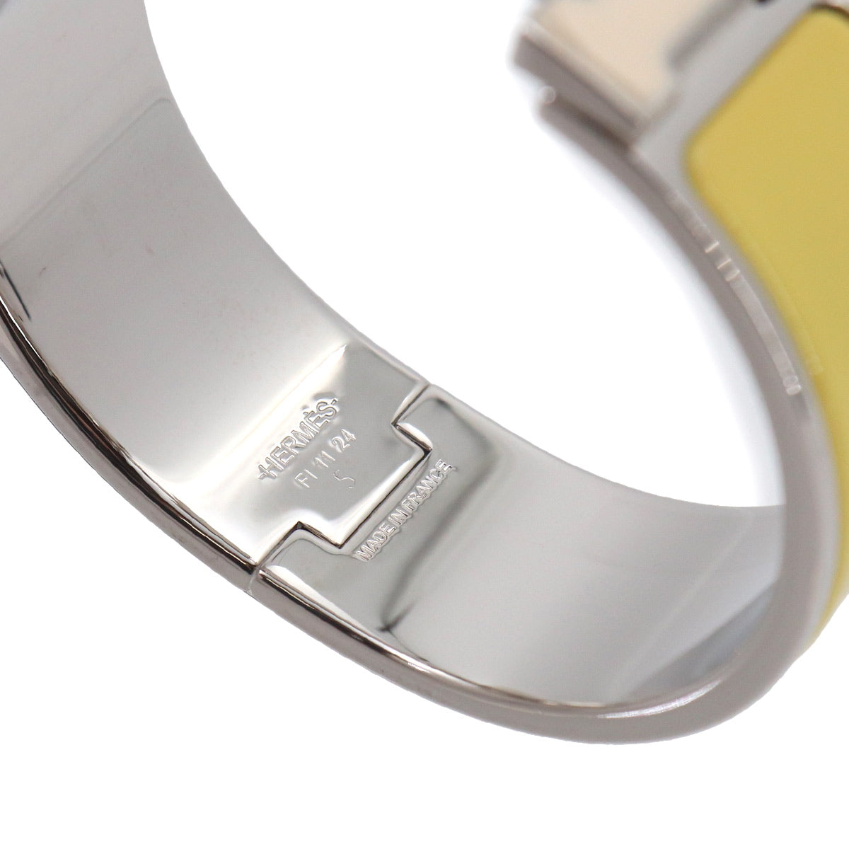 Clic Clac H PM Bangle White Jaune citron Silver Accessory