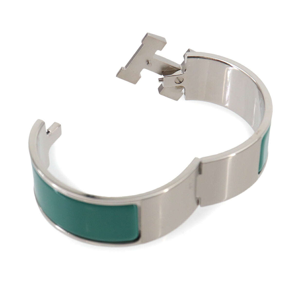 Clic Clac H PM Bangle Green Silver Accessory