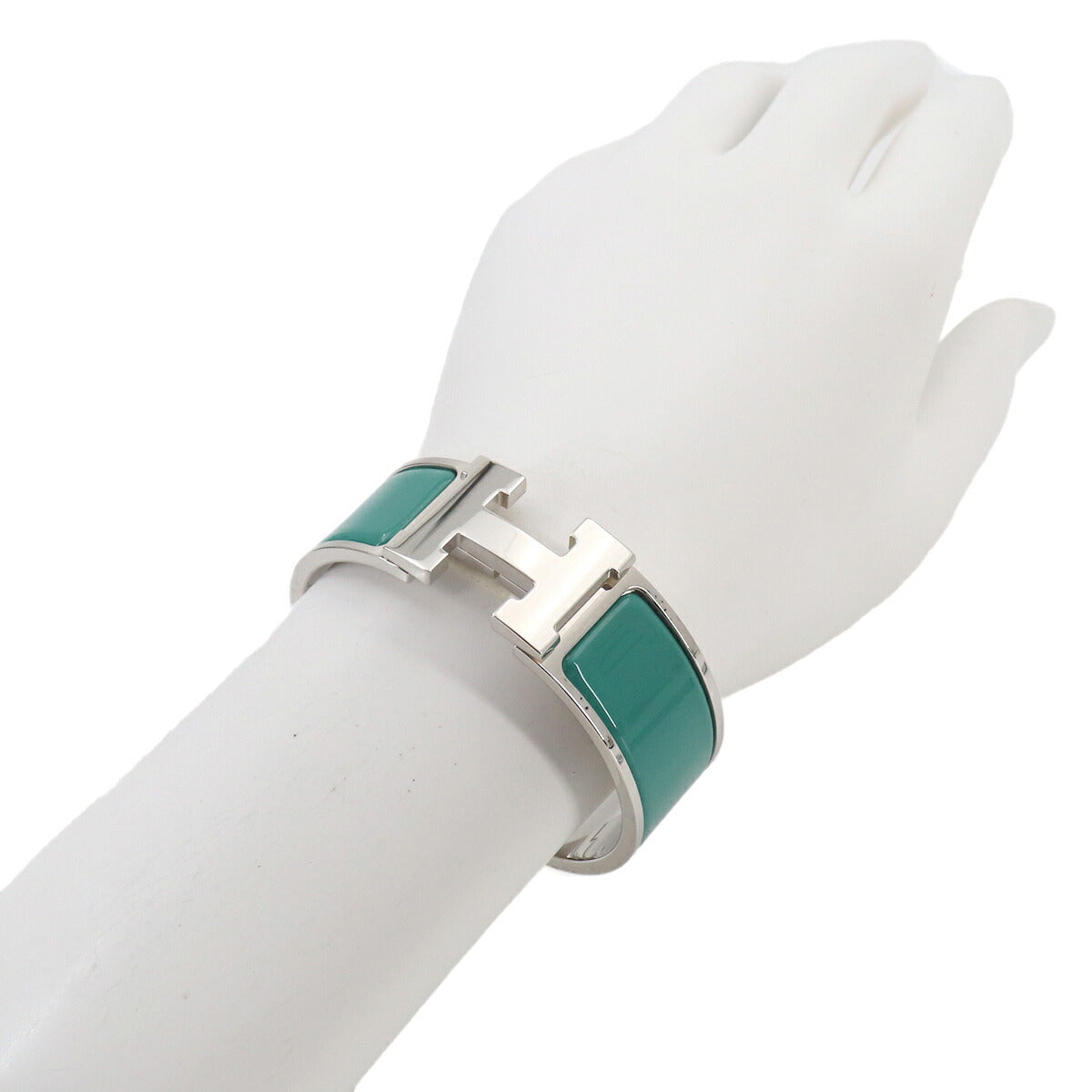 Clic Clac H PM Bangle Green Silver Accessory
