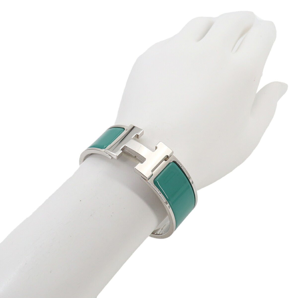 Clic Clac H PM Bangle Green Silver Accessory