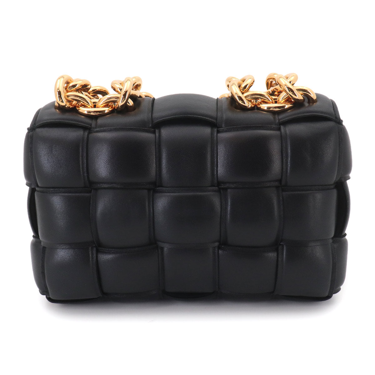 Intrecciato Chain Cassette Hand Shoulder Bag Black