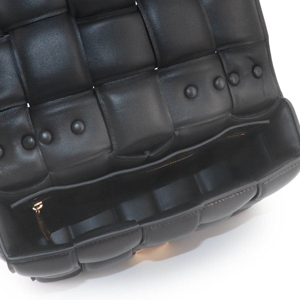 Intrecciato Chain Cassette Hand Shoulder Bag Black