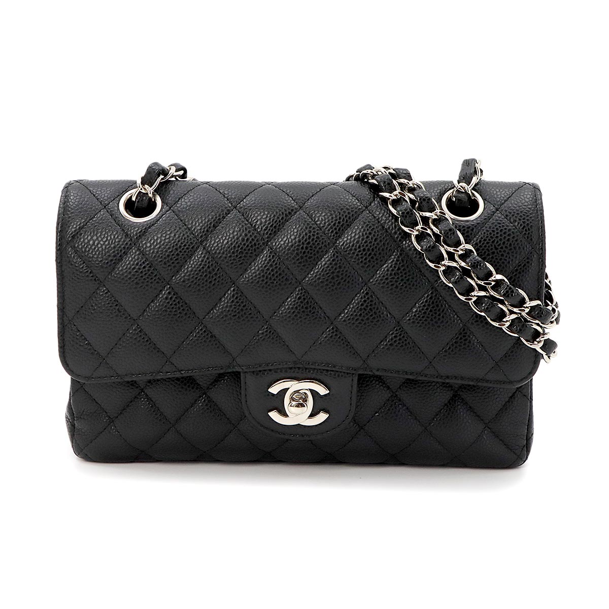 Matelasse 23 Chain Shoulder Bag Leather Black A01113