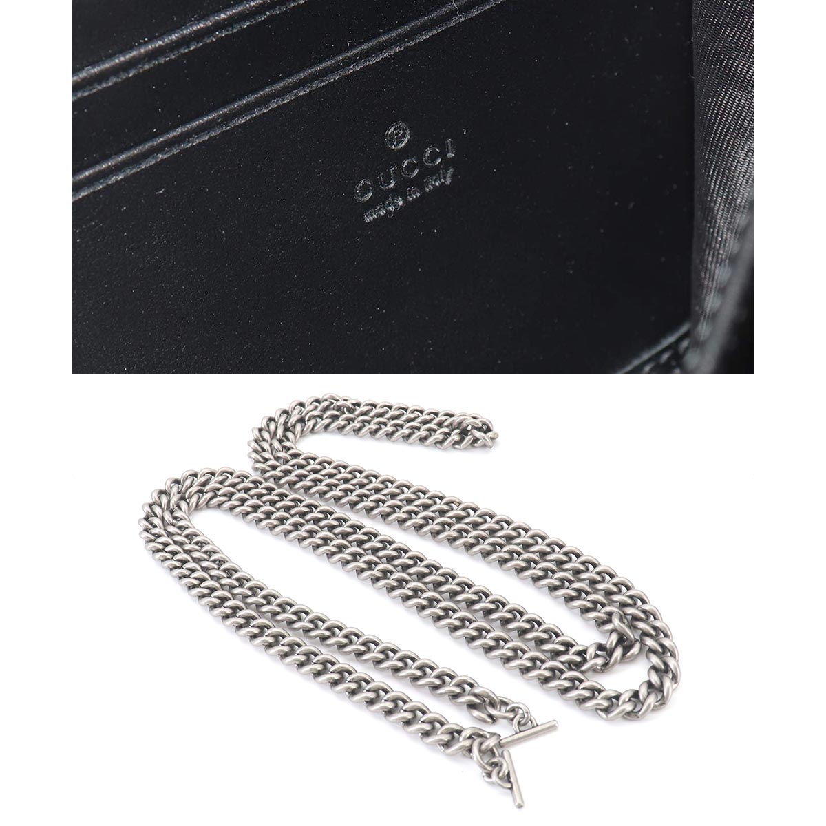 GG Marmont Chain Wallet Leather Black 474575