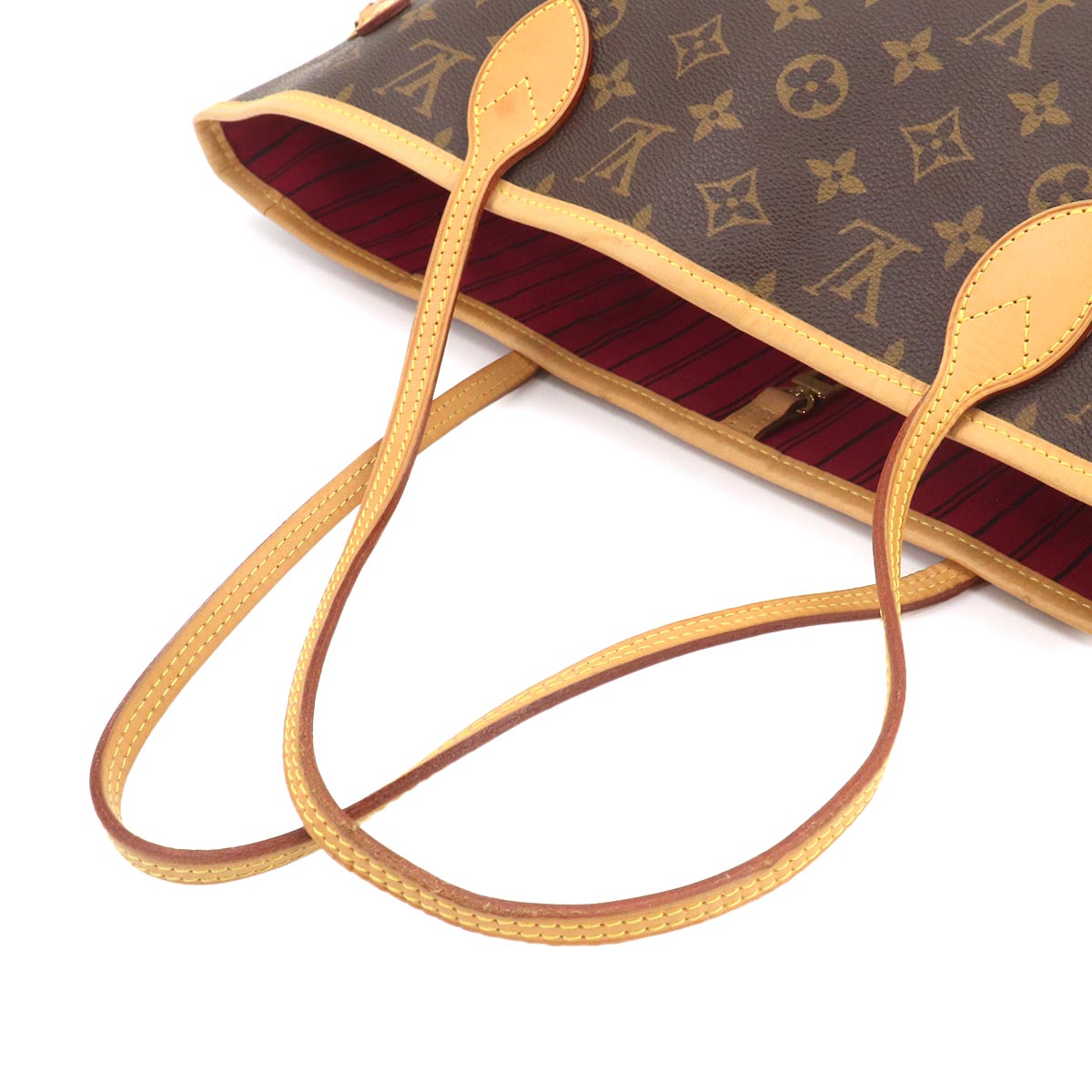 Monogram Neverfull MM Tote Bag Brown Pivoine M41178