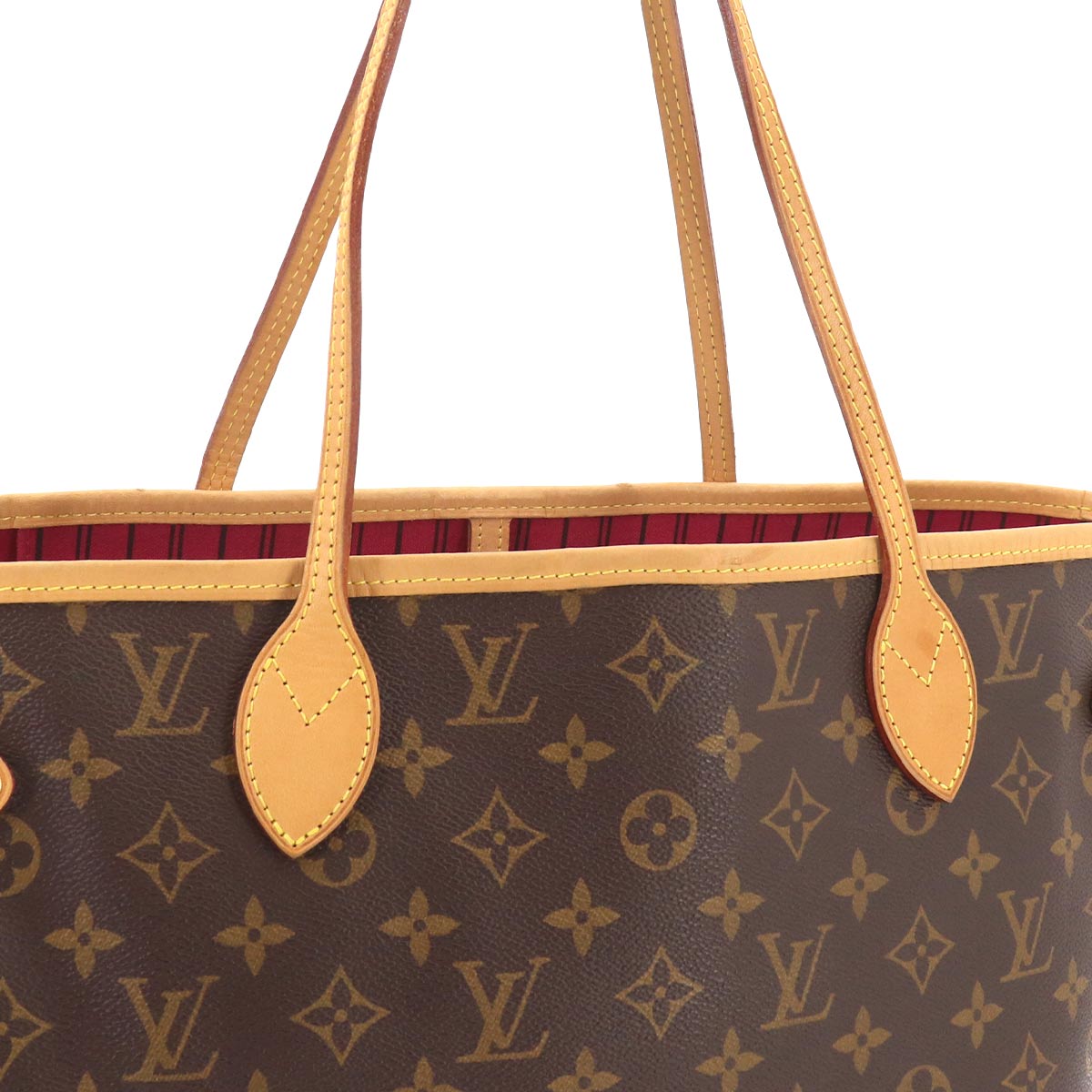 Monogram Neverfull MM Tote Bag Brown Pivoine M41178